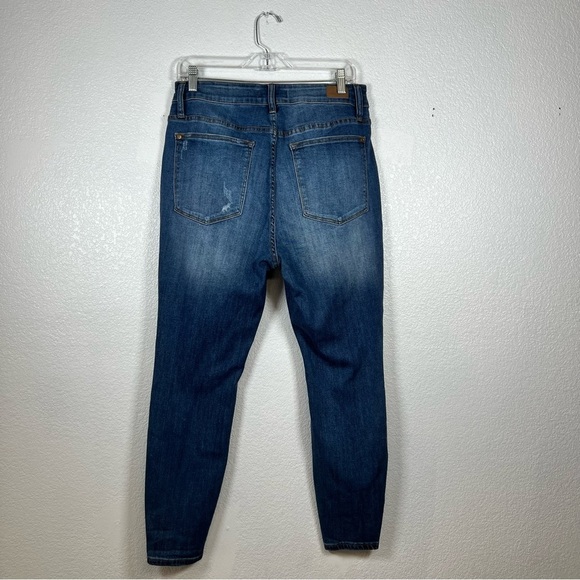 Judy Blue Woman’s 16W Skinny Fit Buffalo Plaid Patch Distressed Denim Jean - Picture 7 of 8